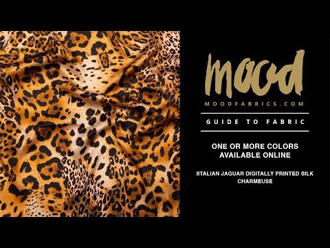 Mood Exclusive Italian Golden Brown Jaguar Digitally Printed Silk Charmeuse