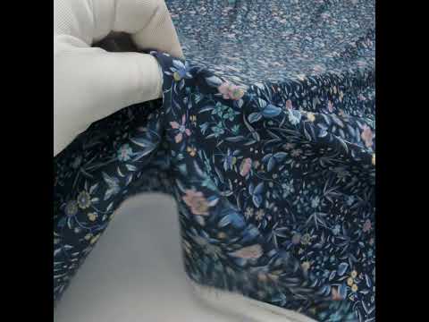 Liberty Fabrics Tana Lawn® - Tapestry Dark Blue - Navy, Sky Blue and Light Yellow Floral and Butterflies - Image 5 of 5