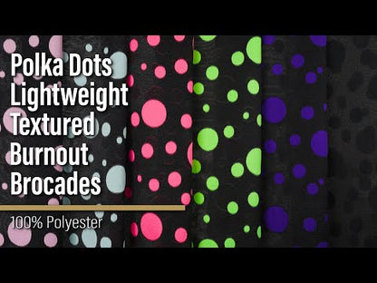 Lightweight Textured Burnout Brocade - Purple and Black Polka Dots