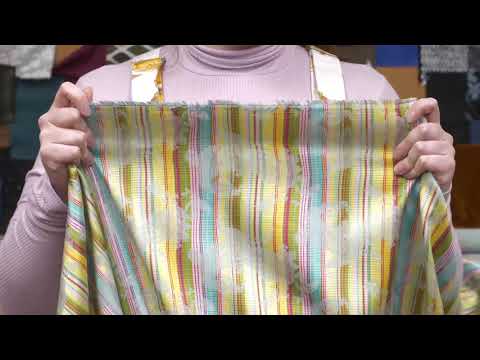 French Multi-Color Striped Paisley Polyester Woven - Image 5 of 5