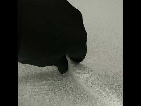 Cotton Fleece Backed Jersey - Heathered Gray and Ivory - Leida Collection