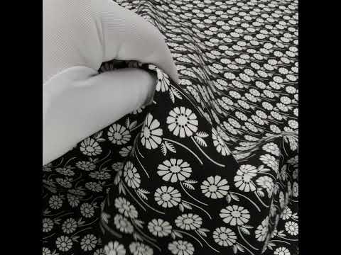 Printed Quilting Cotton by Heather Bailey for FIGO Studio - Licorice Upsy Daisy Floral - Pop Sugar Collection