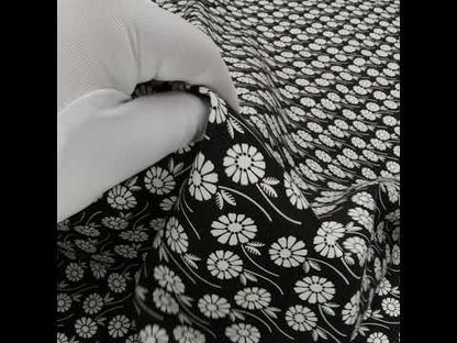 Printed Quilting Cotton by Heather Bailey for FIGO Studio - Licorice Upsy Daisy Floral - Pop Sugar Collection