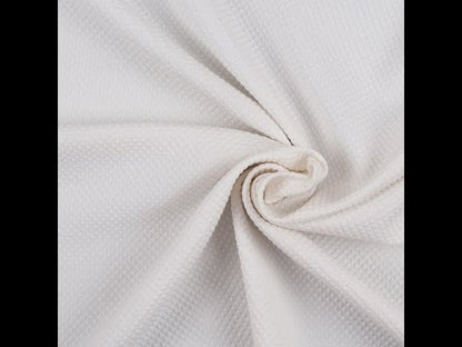 Whisper White Stretch Cotton-Polyester Quilted Woven