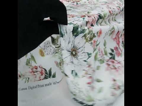 Cotton Voile - Pink and Green Floral - Les Fleurs de L'amour Print - Mood Exclusive Jacques Collection