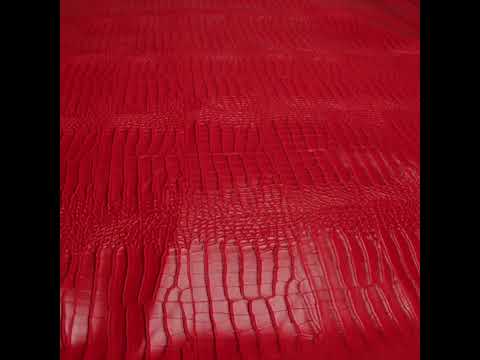 Crocodile Faux Leather Vinyl - Red - Kristin Collection - Image 6 of 6