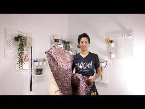 Metallic Rose Copper and Black Abstract Luxury Brocade