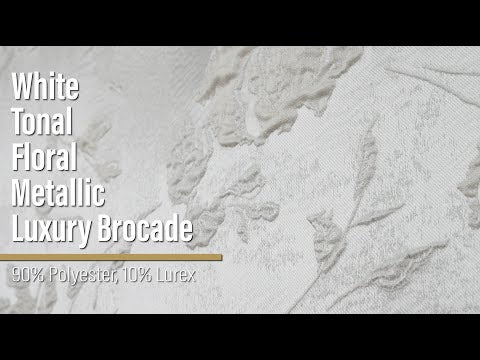 Metallic Luxury Brocade - White Tonal Floral