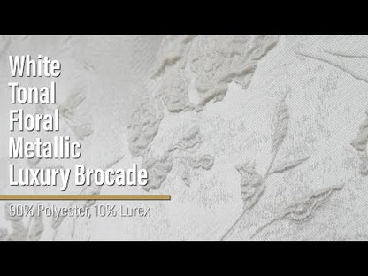 Metallic Luxury Brocade - White Tonal Floral