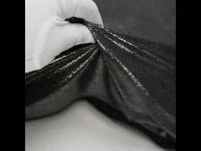 Metallic Foiled Uneven Stretch Rib Knit - Silver on Black - Estelle Collection