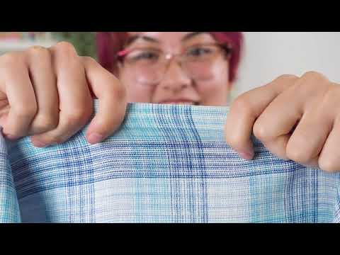 Shades of Blue Plaid Lightweight Linen Woven - Image 6 of 6