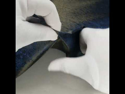 Military Green and Blue Sea Bi-Color Floral Jacquard Lining