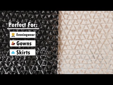 3D Puffy Glitter Tulle - Mink Triangle Rows - Image 6 of 6