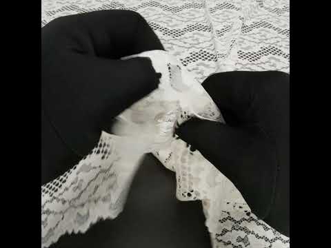 Raschel Lace with Organic Finished Edges - Ivory Abstract Wavy Stripes - Image 6 of 6