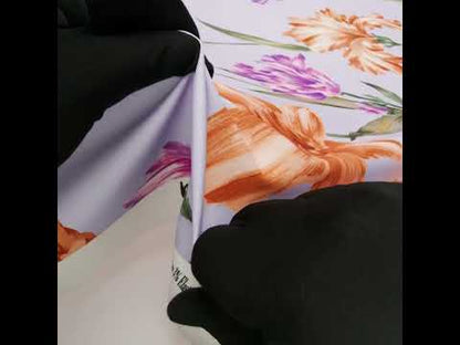 Brushed Cotton Woven - Burnt Orange, Purple and Lavender Big Lilies - Mood Exclusive Language of Lilies Print
