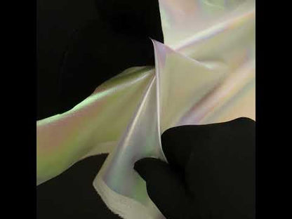 Metallic Lame Jacketing - Pastel Rainbow Ombre Stripe on Ivory - Inez Collection