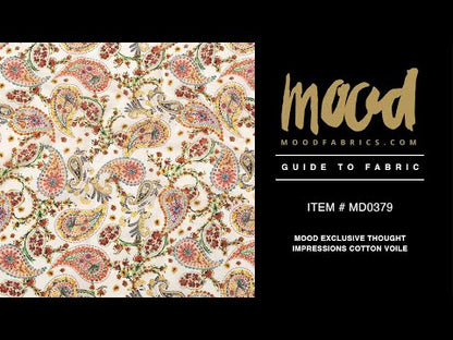 Cotton Voile - White and Red Paisley - Thought Impressions Print - Mood Exclusive Kenko Collection