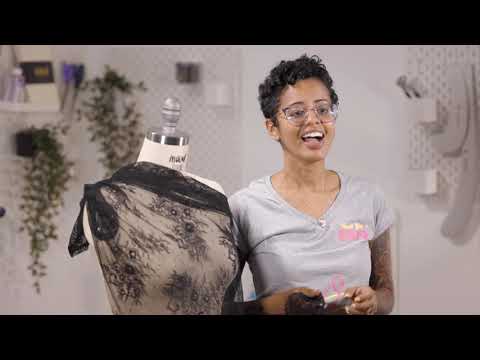 Navy Floral Lace Fabric