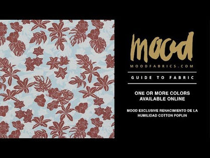 Cotton Poplin - Blue and Brown Floral - Renacimiento de la Humilidad Print - Mood Exclusive Avenable Collection