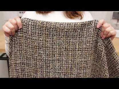 Italian Black/White/Gold Wool Tweed