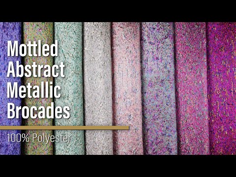 Metallic Brocade - Orchid Pink, Pale Blue and Gold Mottled Abstract - Image 6 of 6