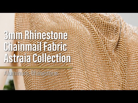 Rhinestone Aluminum Chainmail Fabric Panel, 3mm - Black and Crystal - Astraia Collection - Image 6 of 6