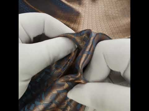 Geometric Jacquard Lining - Blue and Beige Bi-Color