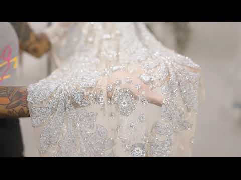 Beaded Lace - Ivory, Gold and Black Floral - Image 4 of 4