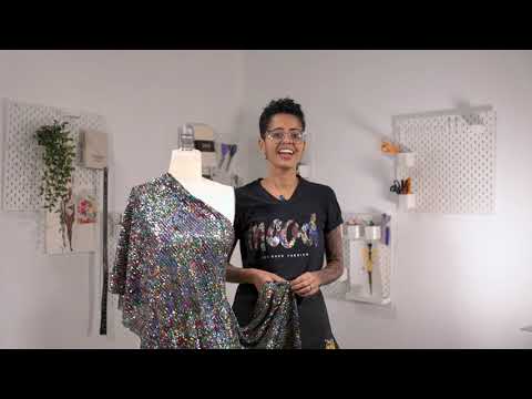 Mesh with Sequins - Metallic Rainbow on Black - Flavio Collection - Image 5 of 5