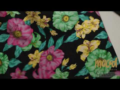 Balenciaga Italian Pink, Yellow and Lime Floral Stretch Cotton Twill - Image 6 of 6