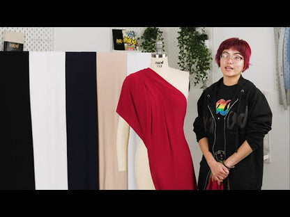 Tejido de punto crepé de poliéster elástico - Cloud Dancer - Colección Arabesque