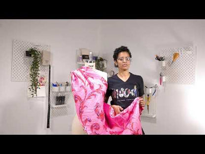 Metallic Rose Gold, Pink and Creamsicle Scrolls Luxury Brocade