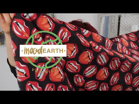 Mercerized Organic Egyptian Cotton Voile - Red and Black Vampire Lips - Toulouse Collection