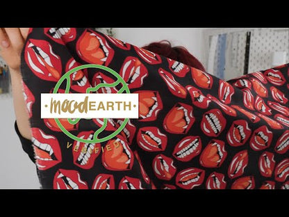 Mercerized Organic Egyptian Cotton Voile - Red and Black Vampire Lips - Toulouse Collection