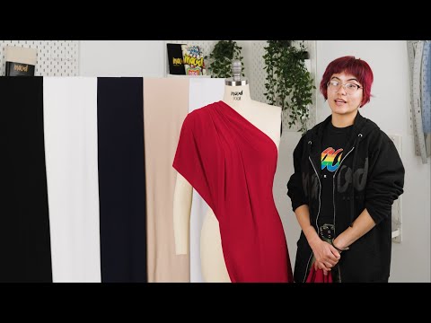 Tejido de punto crepé de poliéster elástico - Blanco - Colección Arabesco