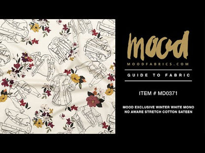 Mood Exclusive Winter White Mono No Aware Stretch Cotton Sateen