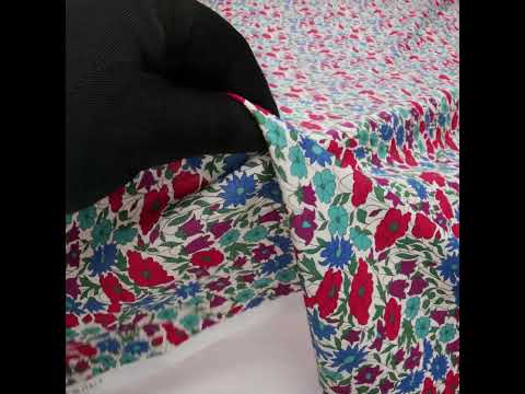 Liberty Fabrics Tana Lawn® - Poppy & Daisy Blue Turquoise - Red, Fuchsia and Bright Blue Fine Lined Illustrated Florals - Image 6 of 6