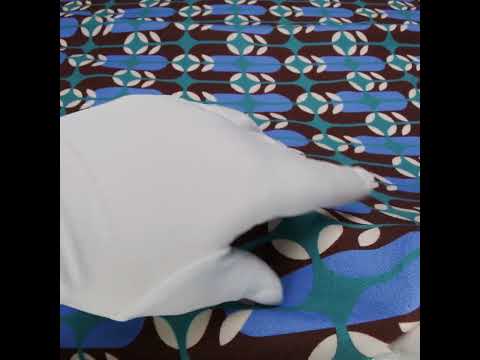 Viscose Crepe - Chocolate Brown, Blue and Teal Retro Geometric - Mood Exclusive Mod Logic Print - Image 6 of 6