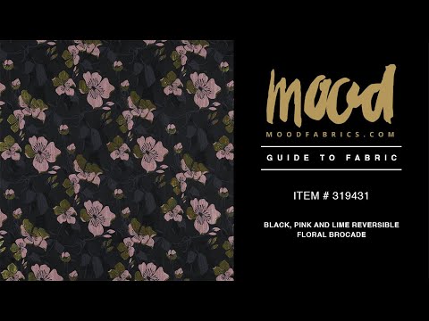 Black, Pink and Lime Reversible Floral Brocade