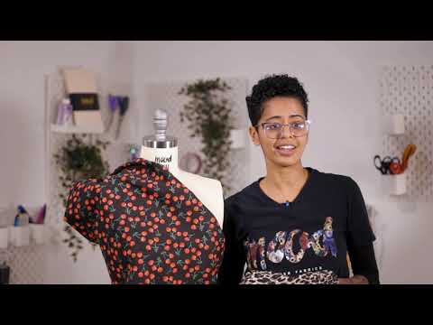 Black and Red Cherries Printed Stretch Cotton Denim - Image 5 of 5