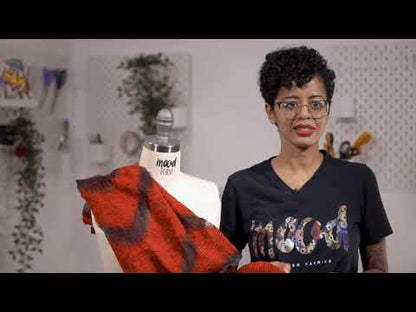 Organza Burnout Jacquard - Red Chevron