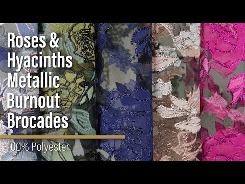 Metallic Burnout Brocade - Blush, Gray and Silver Roses and Hyacinths - Image 6 of 6