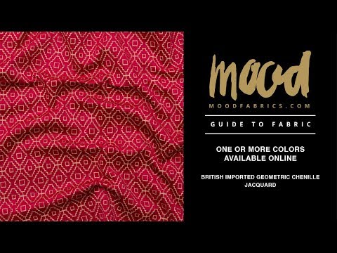 Chenille Jacquard - Nectarine Diamond Geometric - British Imported