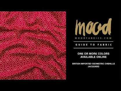 Chenille Jacquard - Nectarine Diamond Geometric - British Imported