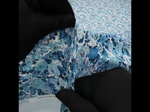 Liberty Fabrics Tana Lawn® - Elysian Day Blue - Sky, Cobalt and White Rosy Blooms - Image 6 of 6