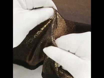 Metallic Foiled Uneven Stretch Rib Knit - Rose Gold on Black - Estelle Collection