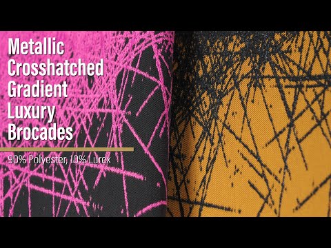 Metallic Black and Dark Gold Crosshatched Gradient Luxury Brocade - Image 6 of 6