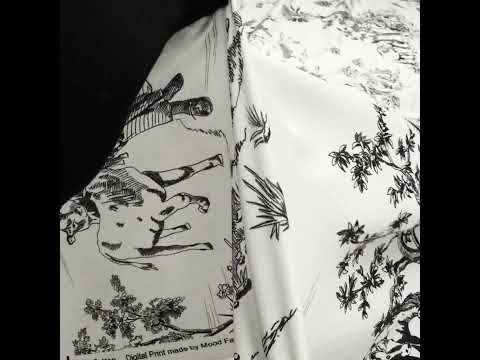 Cotton Voile - Black and White Classic Toile de Jouy