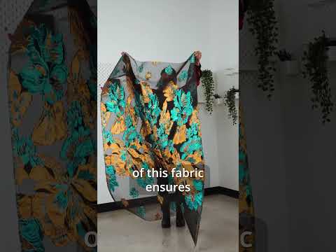 Metallic Turquoise, Baby Blue and White Floral Luxury Burnout Brocade Panel - Image 6 of 6