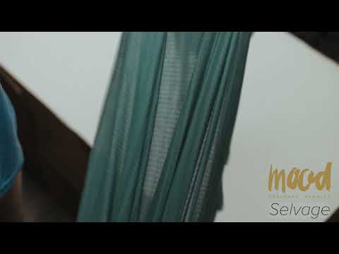 Teal and Charcoal Striped Stretch Rayon Rib Knit - Image 6 of 6